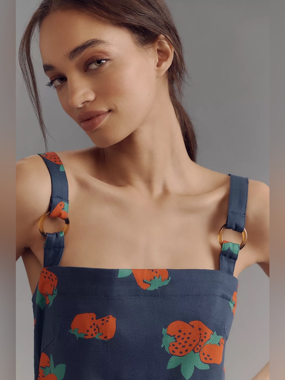 ๐ Anthropologie Maeve Square Neck Strawberry Shift Dress Sz: S ๐ - Picture 16 of 16